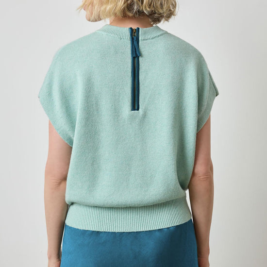 Banded Bottom Wedge Sweater in color Frost Image A2