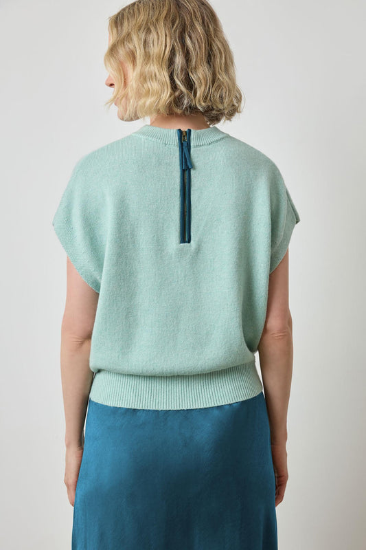 Banded Bottom Wedge Sweater in color Frost Image A2