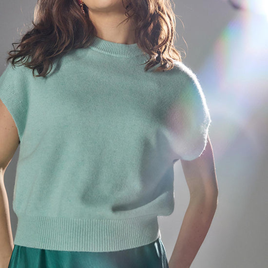 Banded Bottom Wedge Sweater in color Frost Image C0