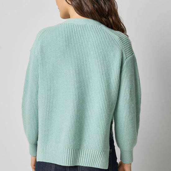 Relaxed Side Vent Cardigan Womens Sweater Frost A2