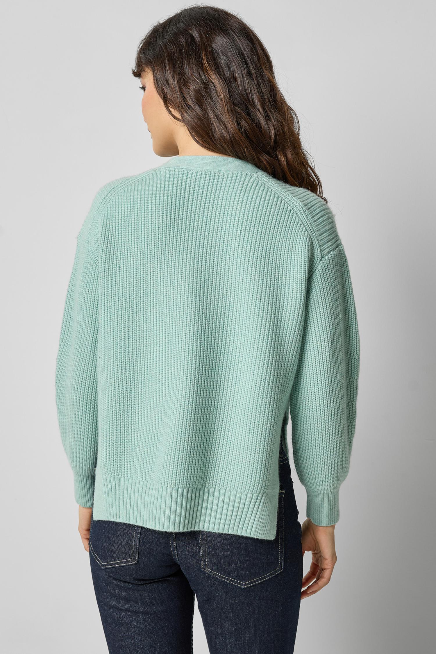 Relaxed Side Vent Cardigan Womens Sweater Frost A2