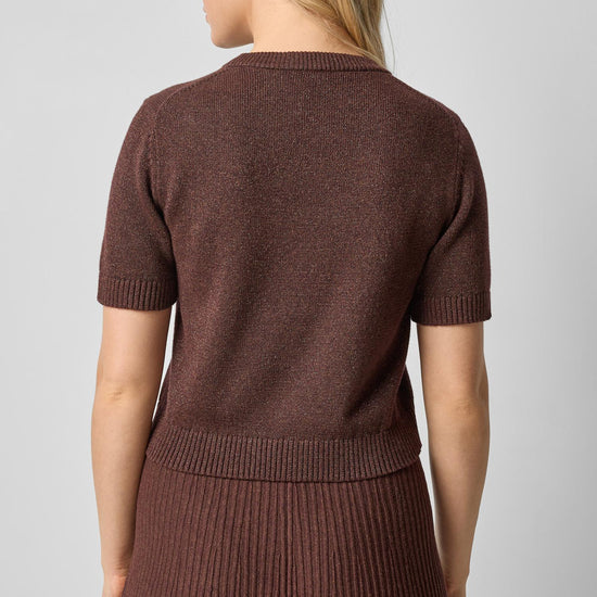 Short Sleeve Sparkle Sweater in color Java Sparkle Image A2