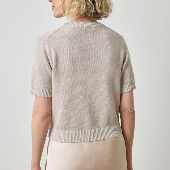 Short Sleeve Sparkle Sweater in color Mist Sparkle Image A2