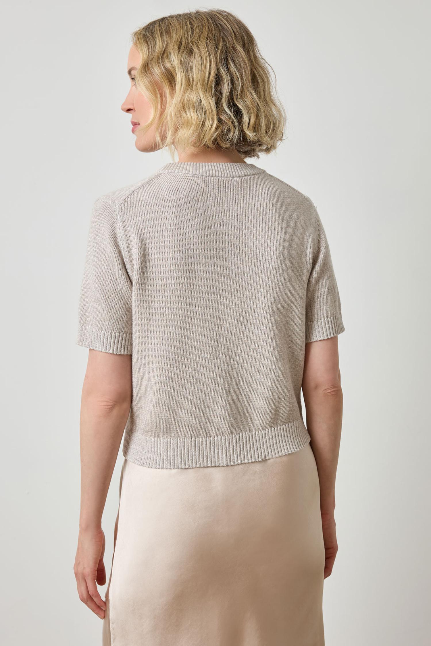 Short Sleeve Sparkle Sweater in color Mist Sparkle Image A2