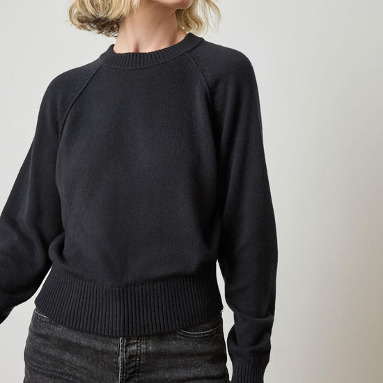 Raglan Sleeve Pullover in color Black Image A1
