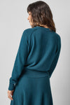 Raglan Sleeve Pullover Womens Sweater Deep Sea A2