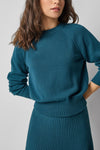 Raglan Sleeve Pullover Womens Sweater Deep Sea A3