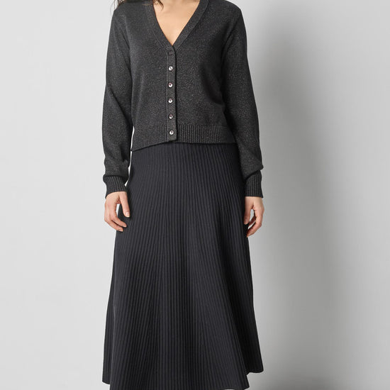 Flared Knit Skirt in color Black Image A0