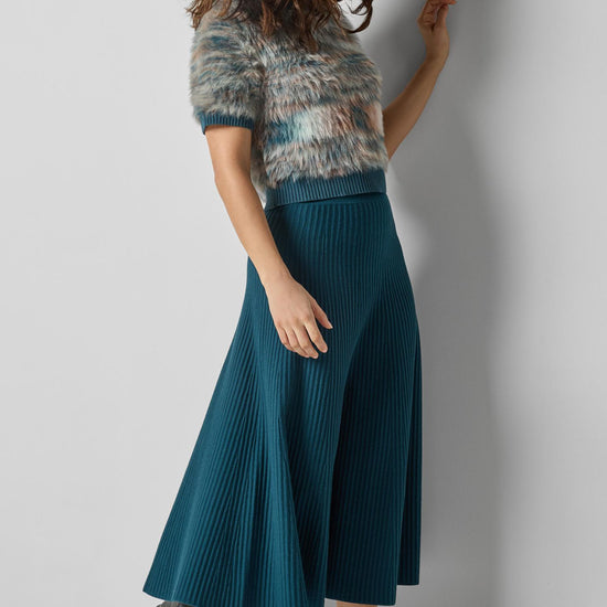 Flared Knit Skirt in color Deep Sea Image A0