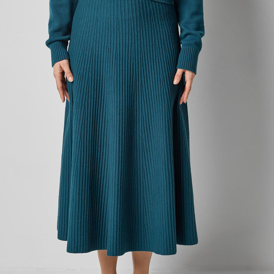Flared Knit Skirt in color Deep Sea Image A1