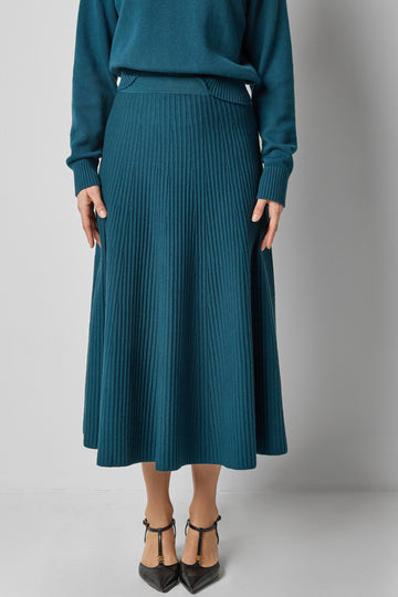 Flared Knit Skirt in color Deep Sea Image A1