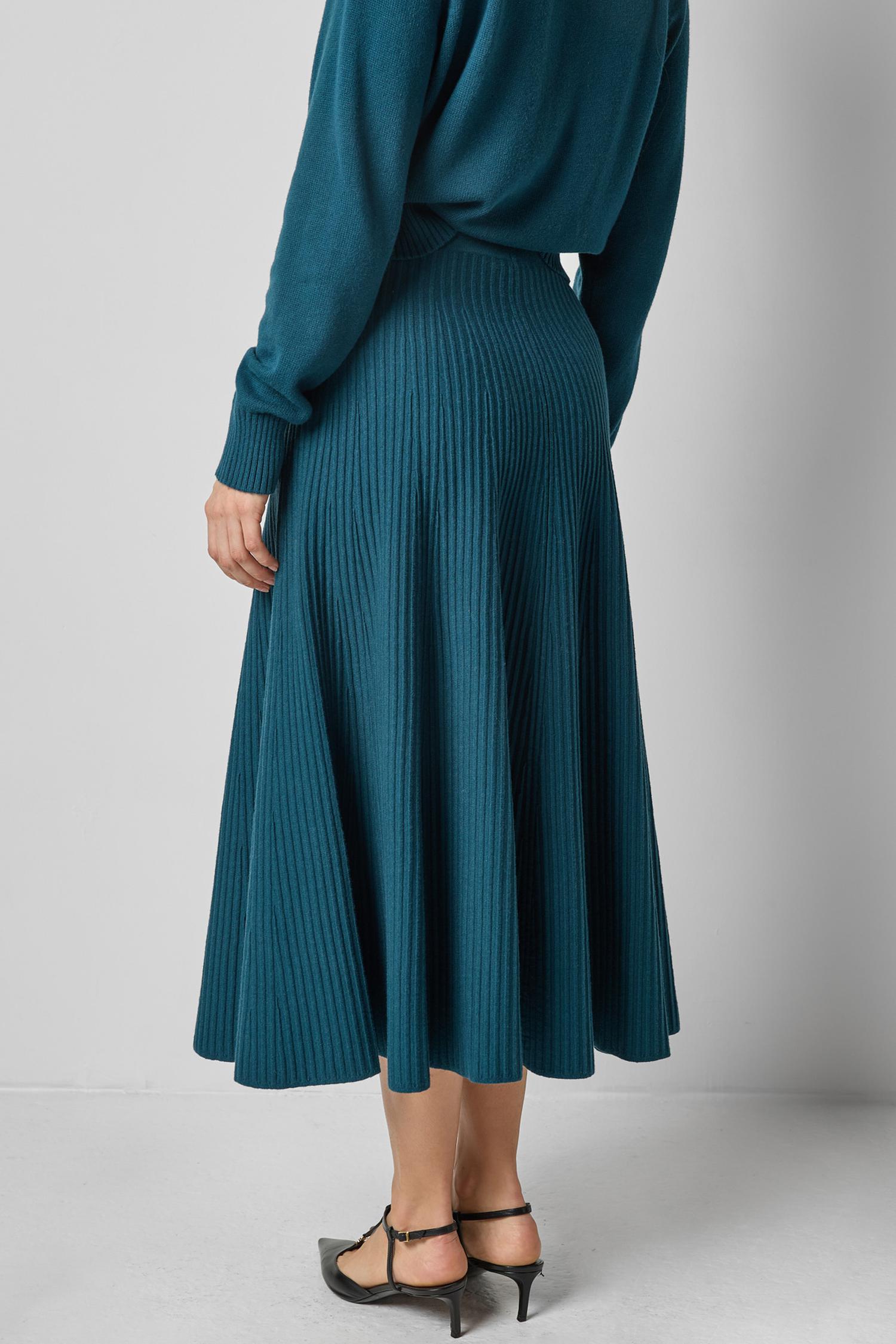 Flared Knit Skirt in color Deep Sea Image A2