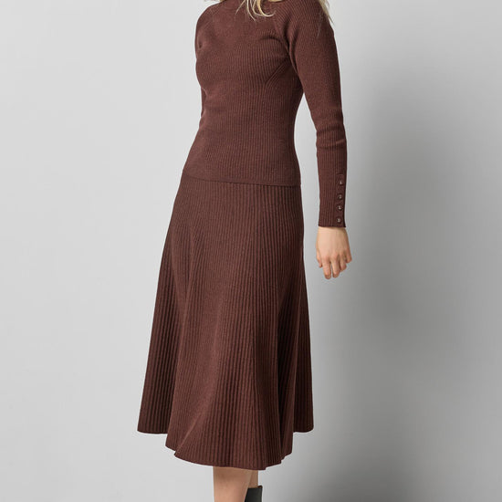 Flared Knit Skirt in color Java Image A0