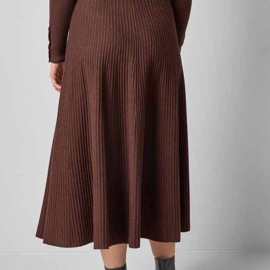Flared Knit Skirt in color Java Image A2