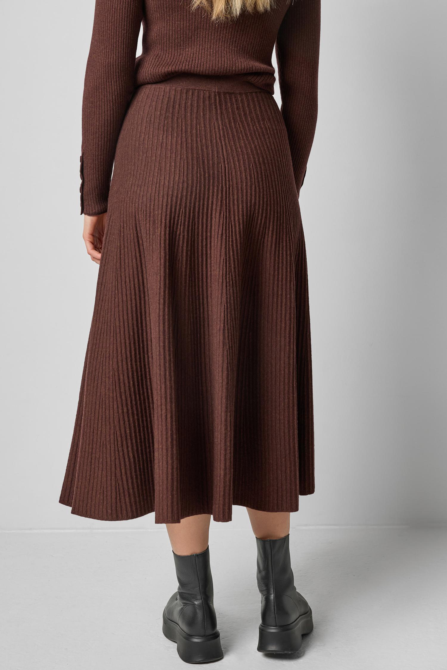 Flared Knit Skirt in color Java Image A2