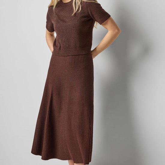 Flared Knit Skirt in color Java Image A3