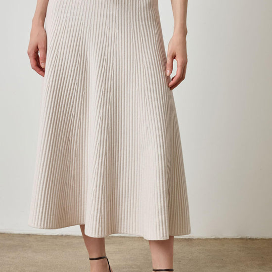 Flared Knit Skirt in color Mist Image A1
