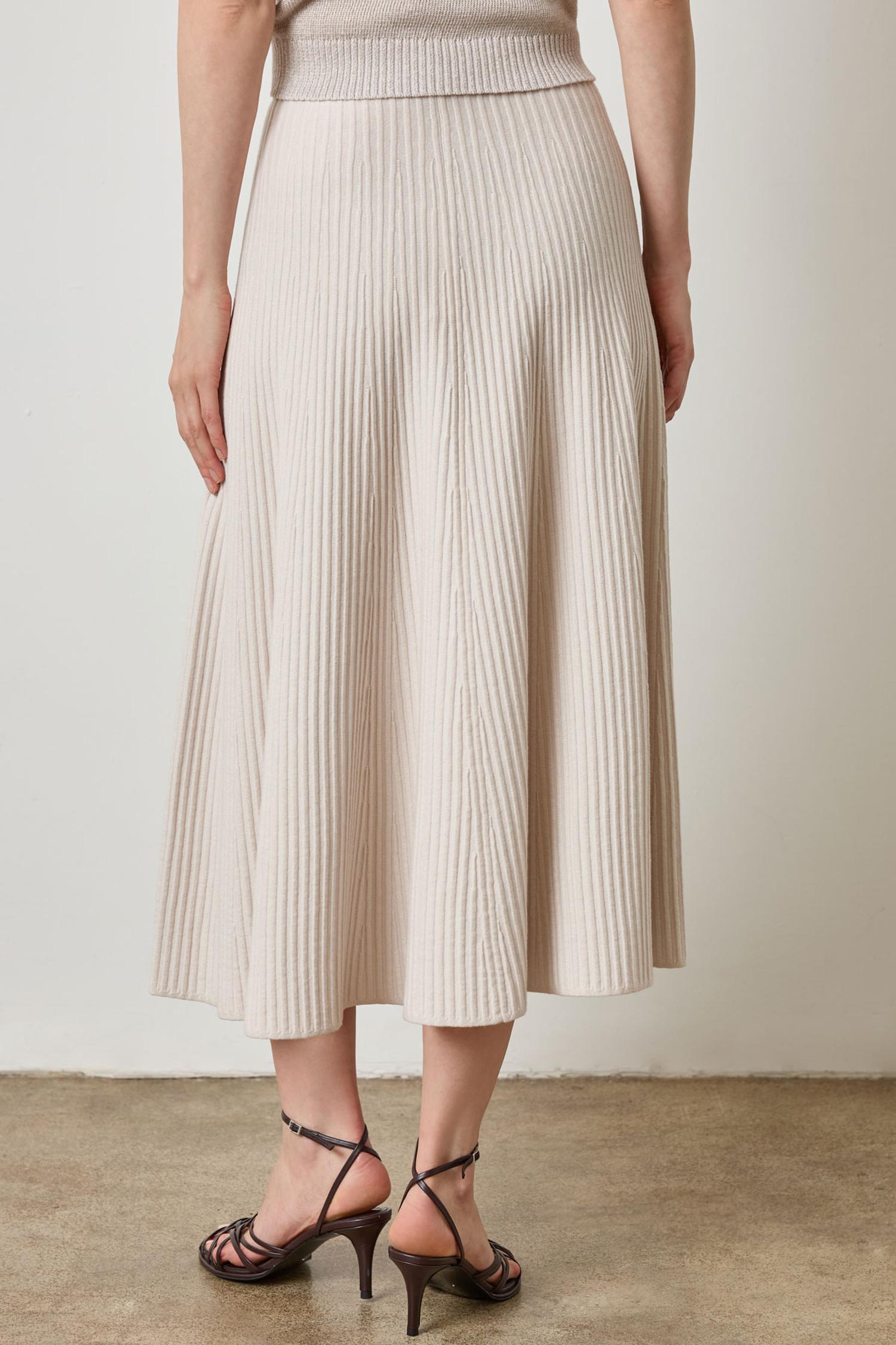 Flared Knit Skirt in color Mist Image A2