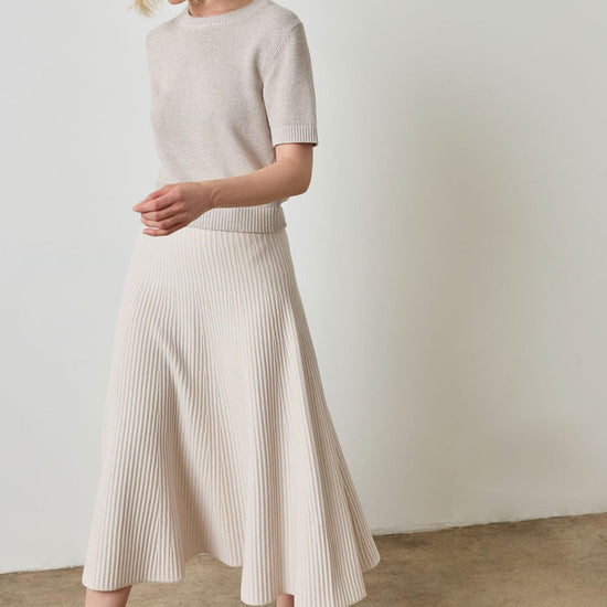 Flared Knit Skirt in color Mist Image A3