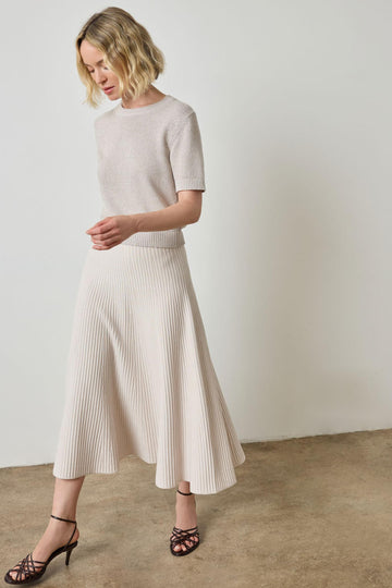 Flared Knit Skirt in color Mist Image A3