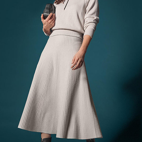 Flared Knit Skirt in color Mist Image C0