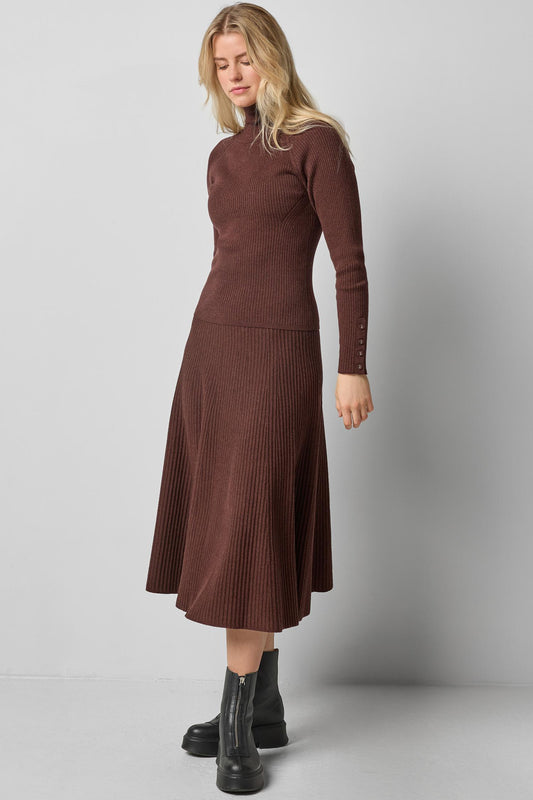 Slim Rib Turtleneck in color Java Image A0