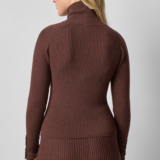 Slim Rib Turtleneck in color Java Image A2