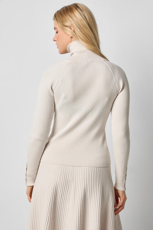 Slim Rib Turtleneck in color Mist Image A2