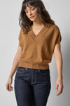 V-Neck Wedge Sweater Womens Sweater Cork A1