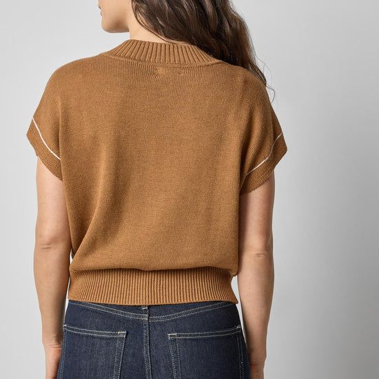 V-Neck Wedge Sweater in color Cork Image A2