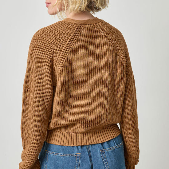 Shrunken V-Neck Cardigan in color Cork Image A2