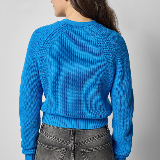Shrunken V-Neck Cardigan in color Dutch Blue Image A2