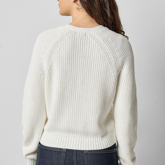 Shrunken V-Neck Cardigan in color White Image A2