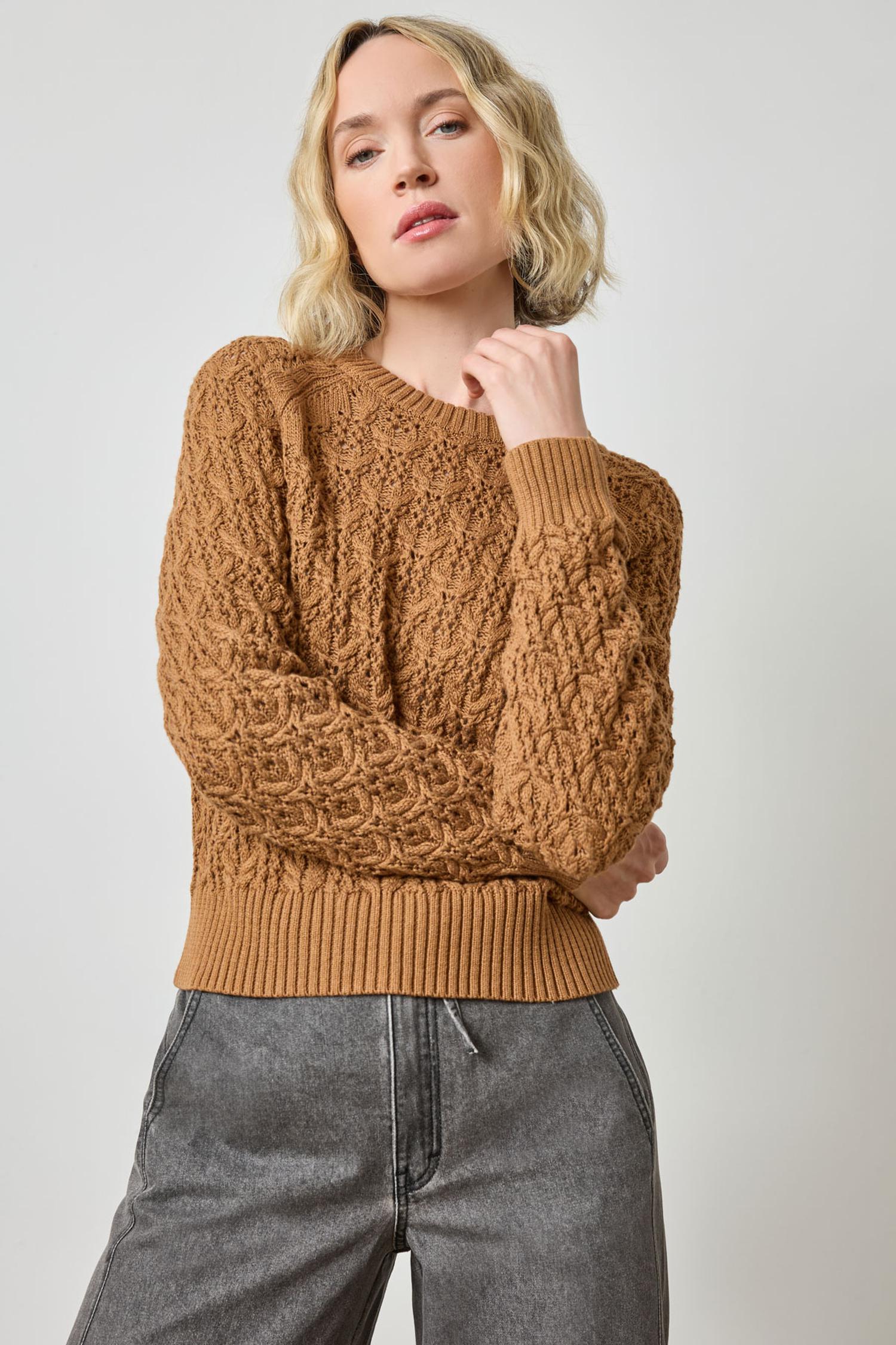 Easy Sleeve Raglan Sweater in color Cork Image A1