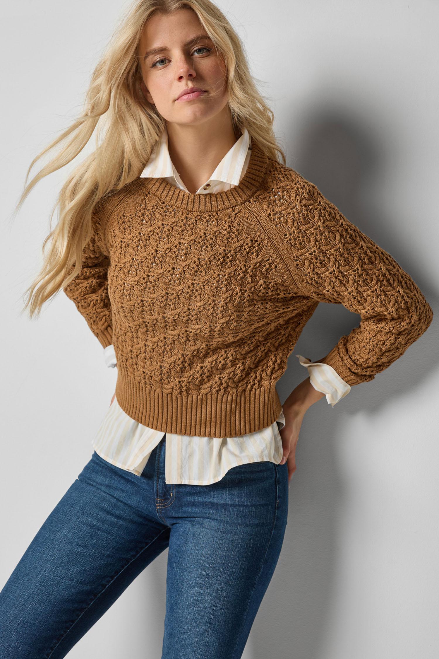 Easy Sleeve Raglan Sweater in color Cork Image A3