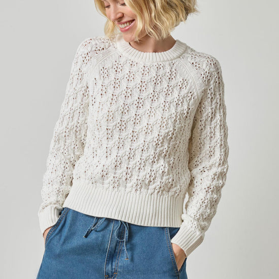 Easy Sleeve Raglan Sweater in color White Image A1