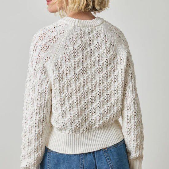Easy Sleeve Raglan Sweater in color White Image A2