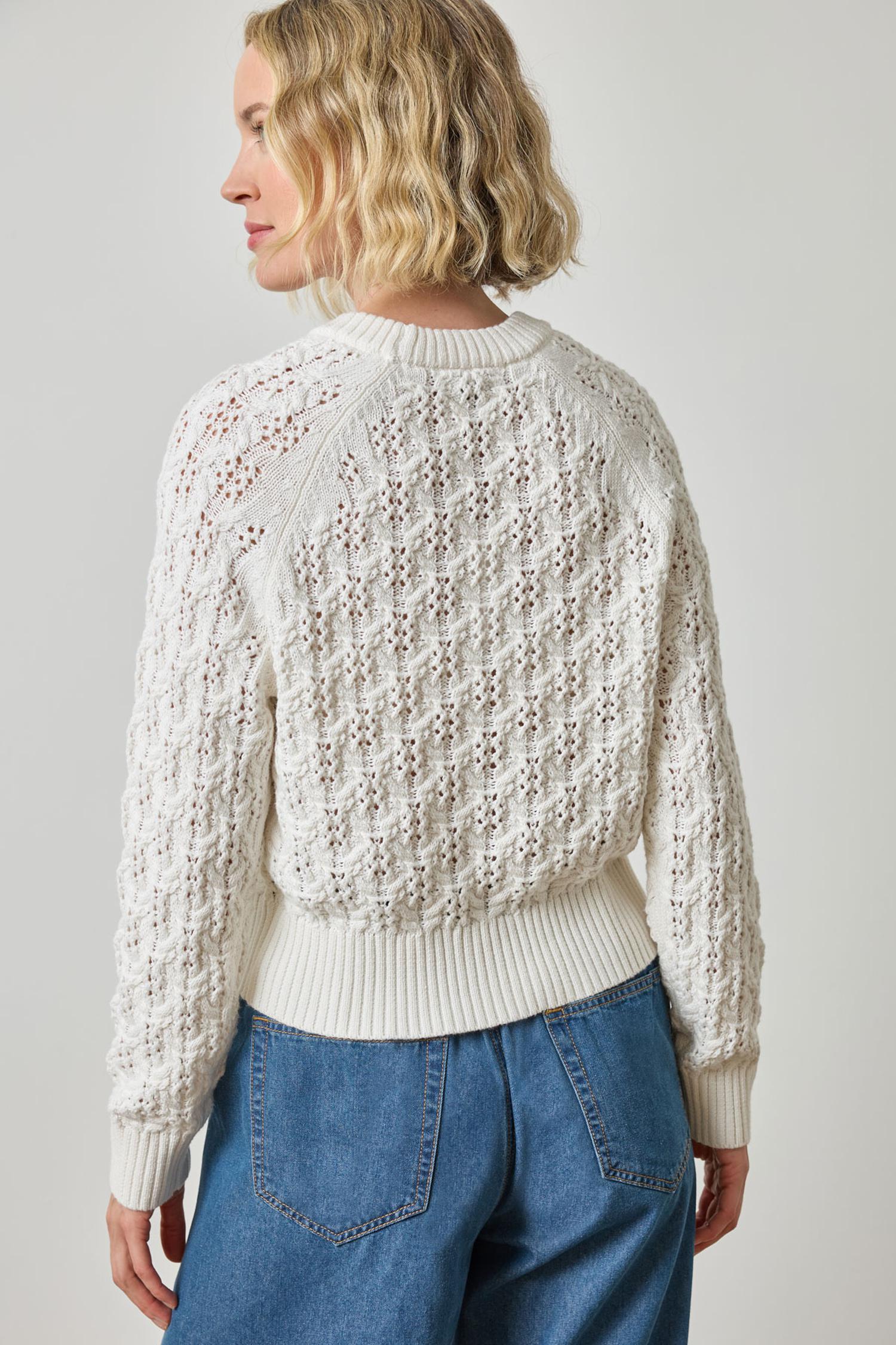 Easy Sleeve Raglan Sweater in color White Image A2
