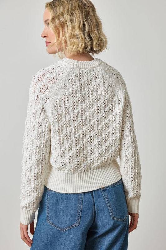 Easy Sleeve Raglan Sweater in color White Image A2