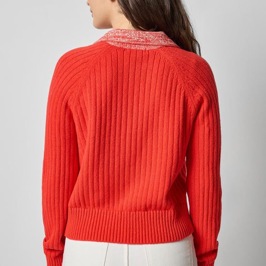 Marled Henley Sweater in color Fiesta Image A2