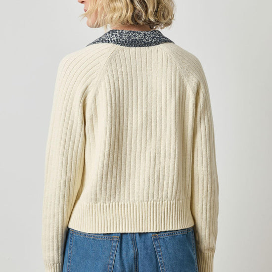 Marled Henley Sweater in color Magnolia Image A2