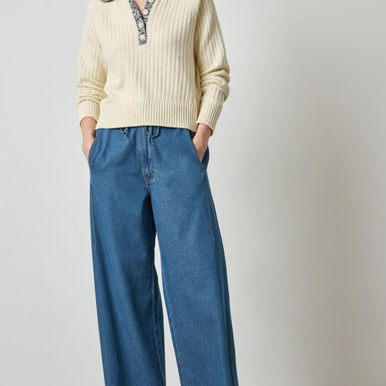 Marled Henley Sweater in color Magnolia Image A3