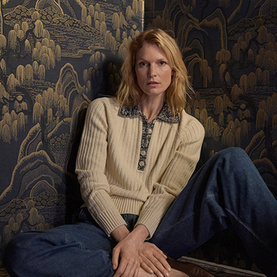 Marled Henley Sweater in color Magnolia Image C0