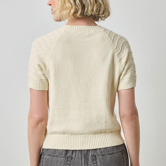 Textured Sleeve Sweater in color Magnolia Image A2