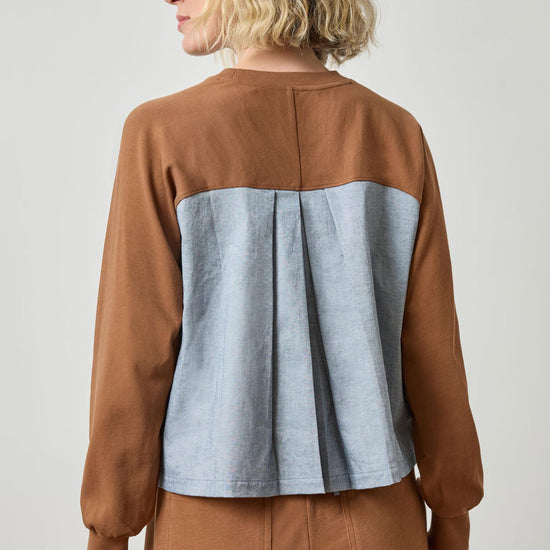Pleat Back Crewneck in color Toffee Image A2