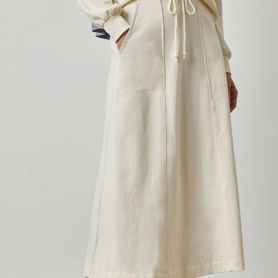 Drawcord Paneled Skirt in color Magnolia Image A1