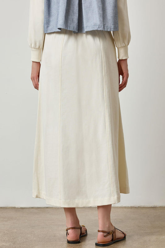 Drawcord Paneled Skirt in color Magnolia Image A2