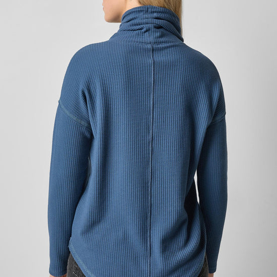 Rounded Hem Mock Neck in color Ink Image A2