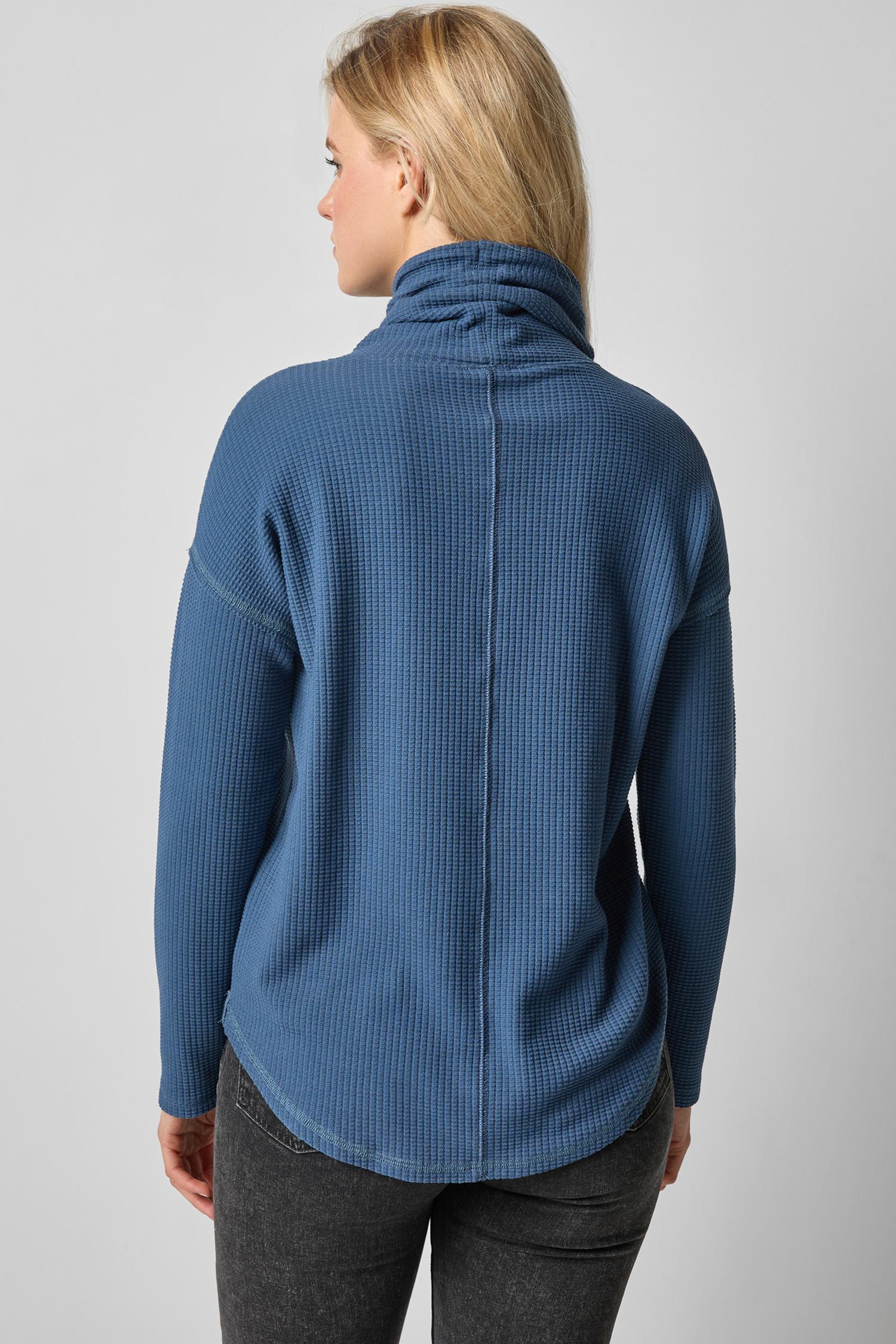 Rounded Hem Mock Neck in color Ink Image A2