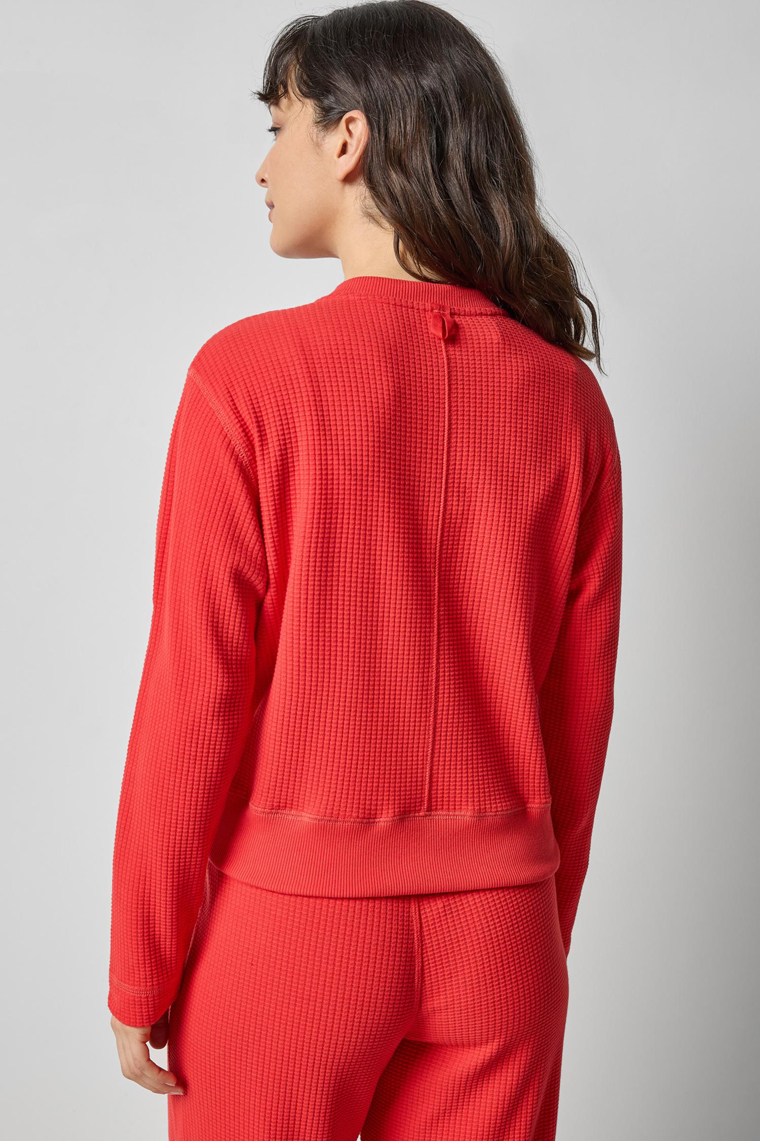 Bomber Zip Cardigan in color Fiesta Image A2